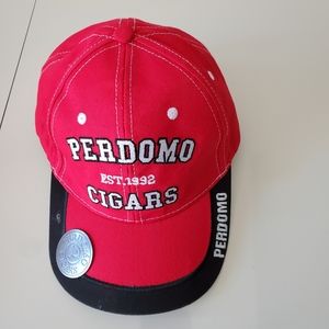 Perdoma Cigars Red Baseball Hat with a Bottle Opener
